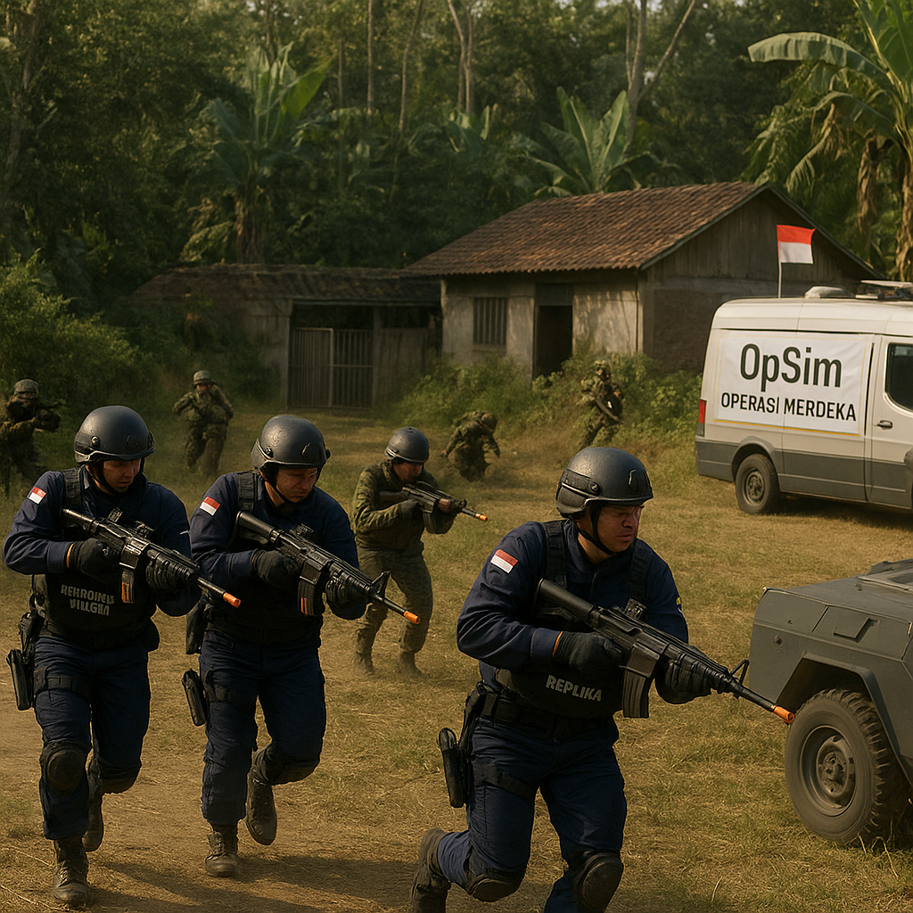 Komunitas Milsim Indonesia Gelar OpSim 'Operasi Merdeka' dengan Replika Alutsista Lengkap