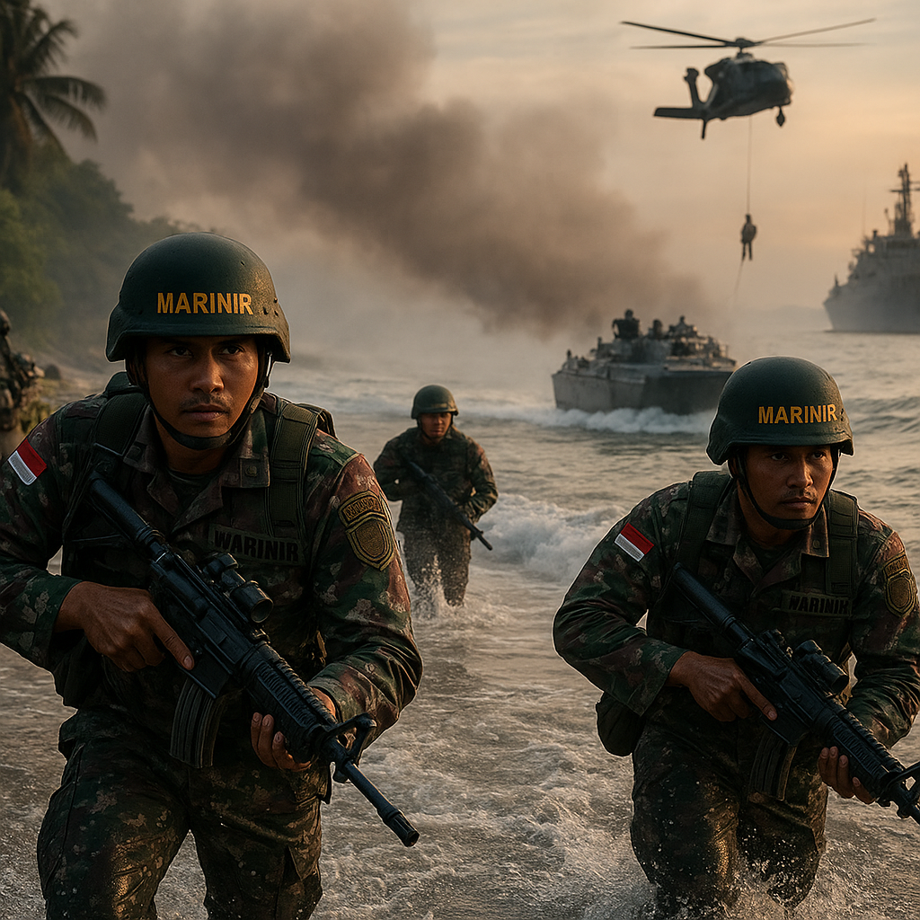 Latihan Tempur Marinir TNI AL: Taktik Amphibious Assault untuk Penguasaan Pesisir