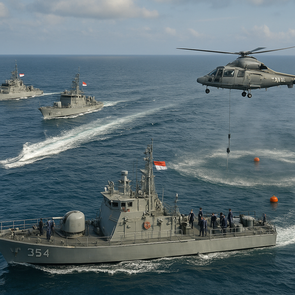 Bedah Manuver Formasi Kapal Perang TNI AL dalam Latihan Anti-Kapal Selam