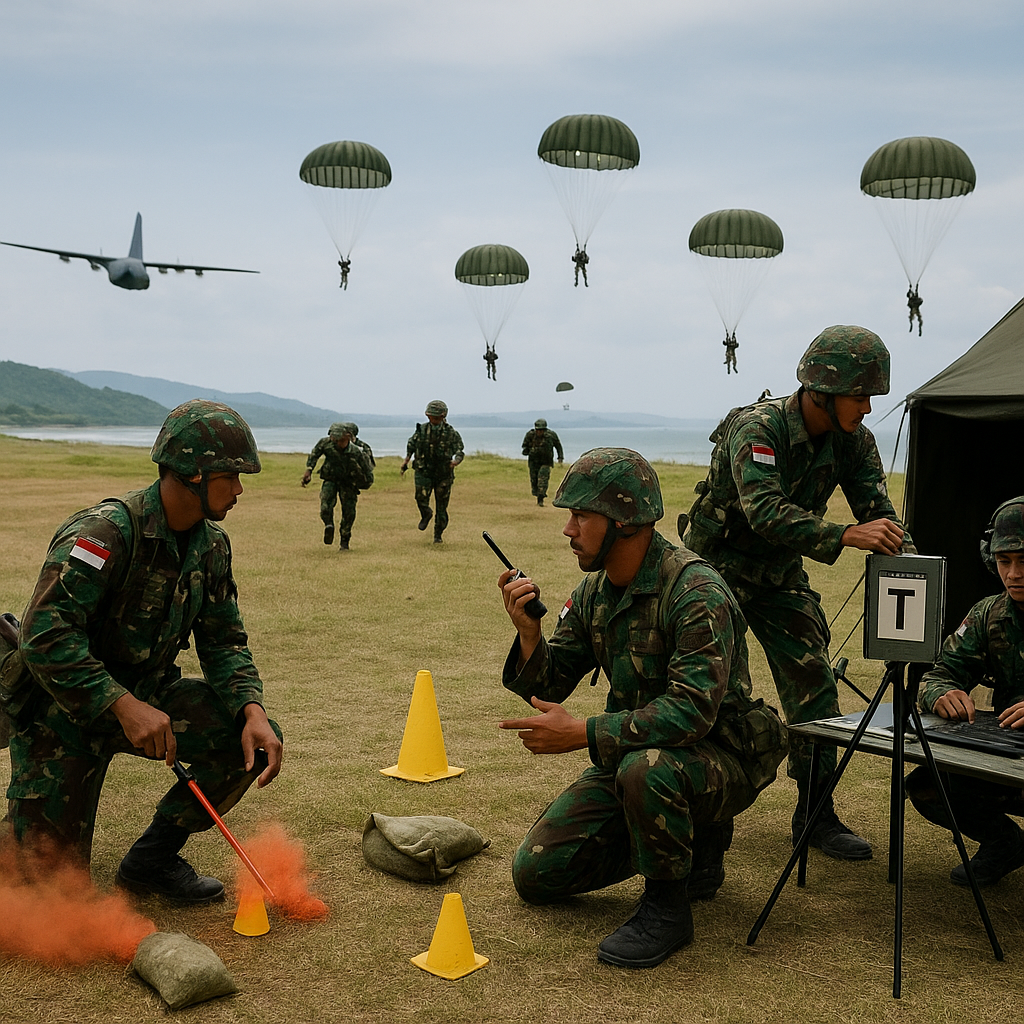 TNI AD Gelar Latihan Jumping CP di Cilacap, Bedah Teknik Landing Zone Control