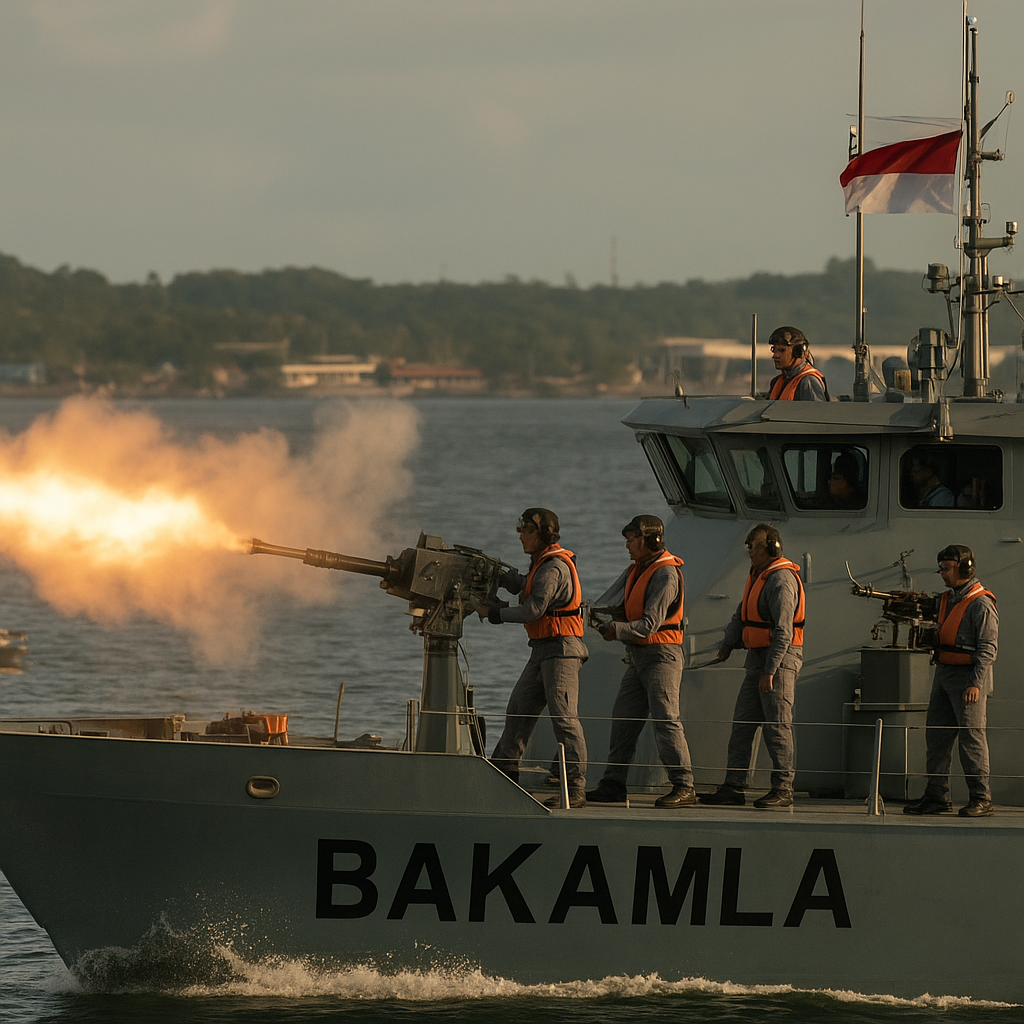 Bakamla RI Uji Sistem Persenjataan Lewat Latihan Menembak di Perairan Batam