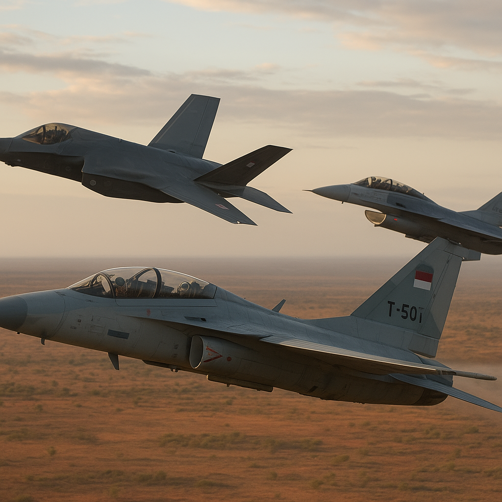 T-50i TNI AU berhadapan 1 vs 1 dengan jet F-35A Jepang dan F-16D Singapura