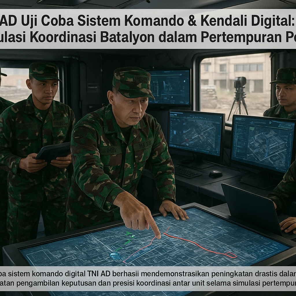 TNI AD Uji Coba Sistem Komando & Kendali Digital: Simulasi Koordinasi Batalyon dalam Pertempuran Perkotaan