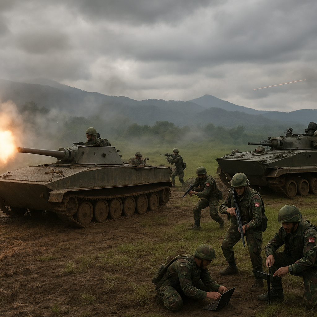 Pertajam Kemampuan Tempur, Prajurit Marinir TNI AL Latihan Menembak Pakai Tank PT-76(M) dan BMP-3F di Sukabumi