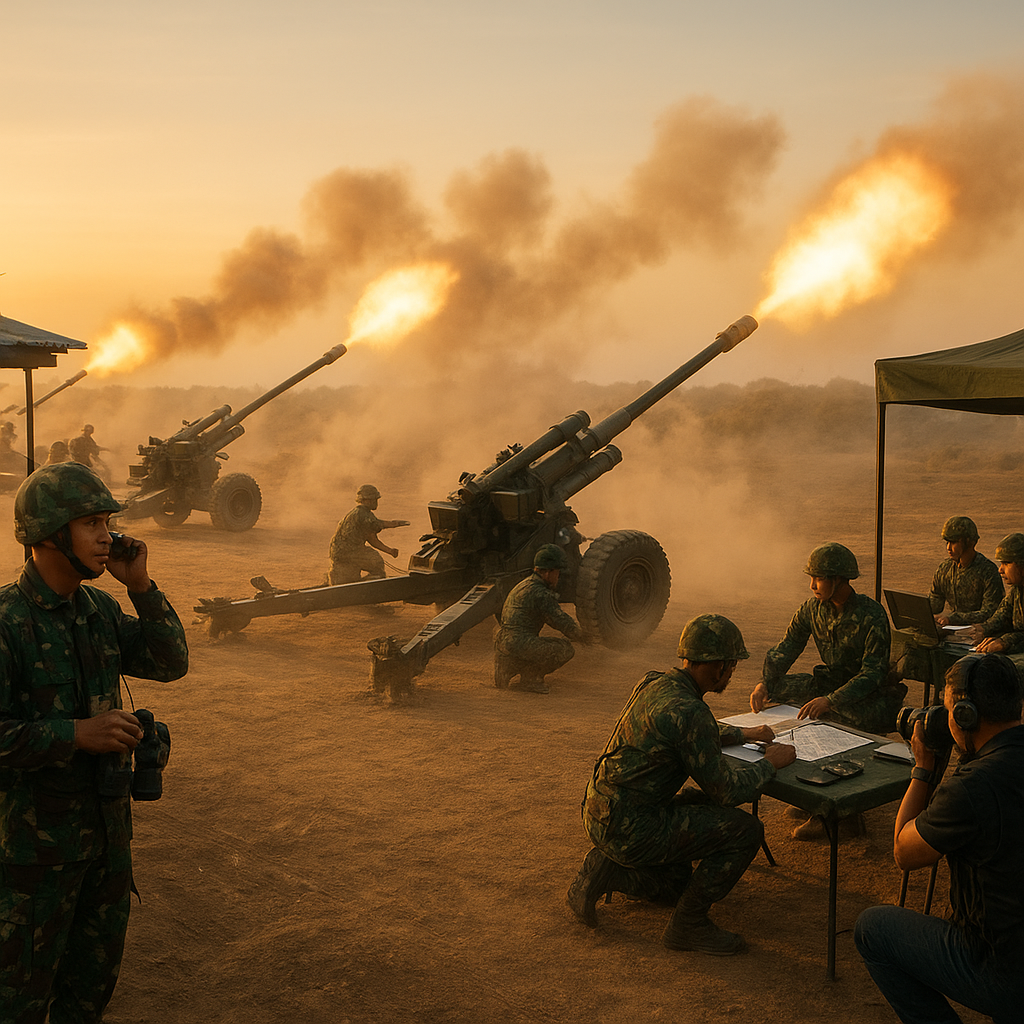 Batalyon Artileri Medan Kostrad Latihan Serangan Meriam Pembekakan dengan Metode Time on Target