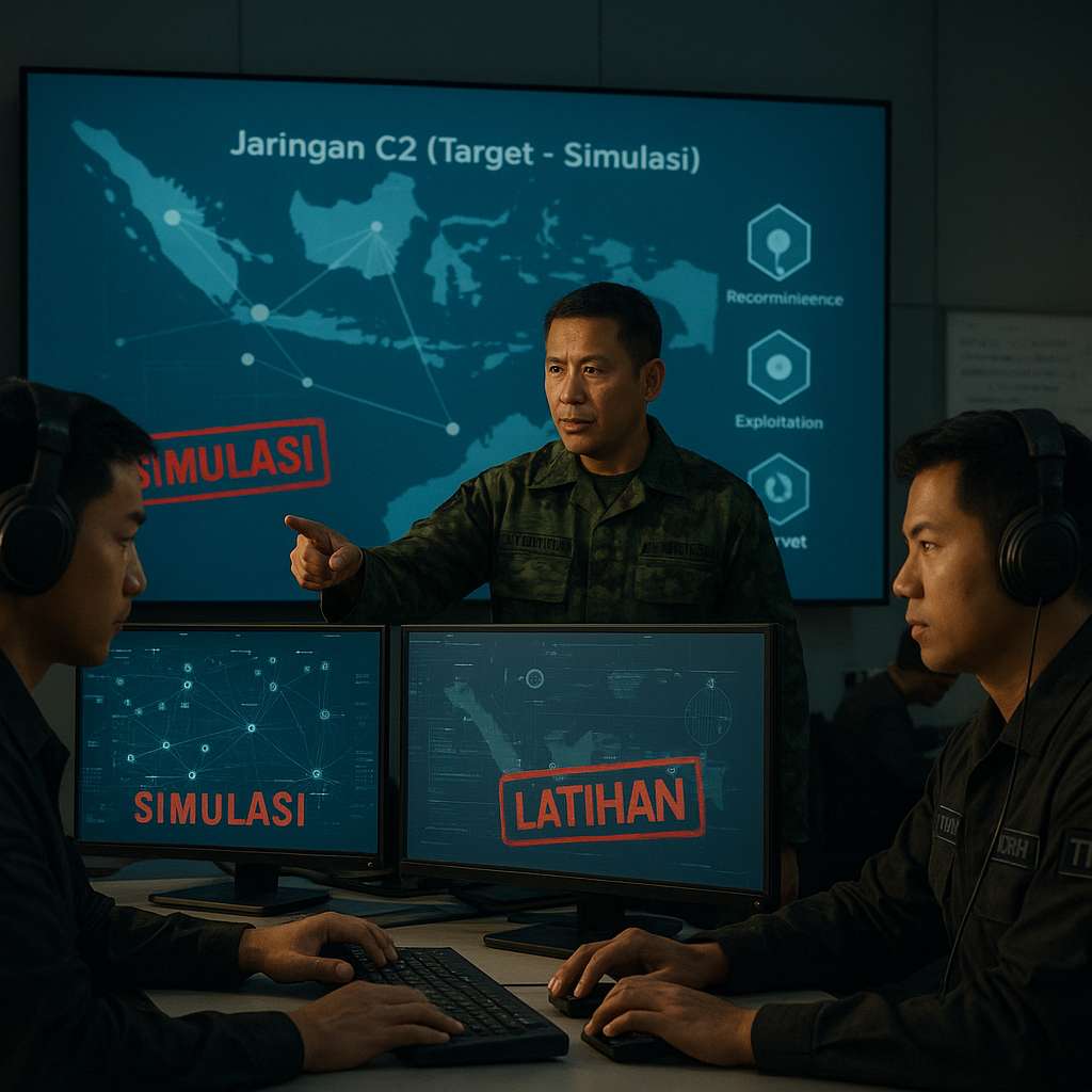 Simulasi Serangan Cyber TNI SIBER pada Jaringan Komando dan Kendali Musuh