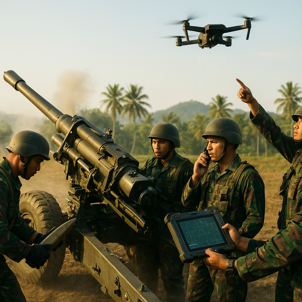 Latihan Integrasi Artileri Medan dengan Drone Pengintai untuk Precision Fire