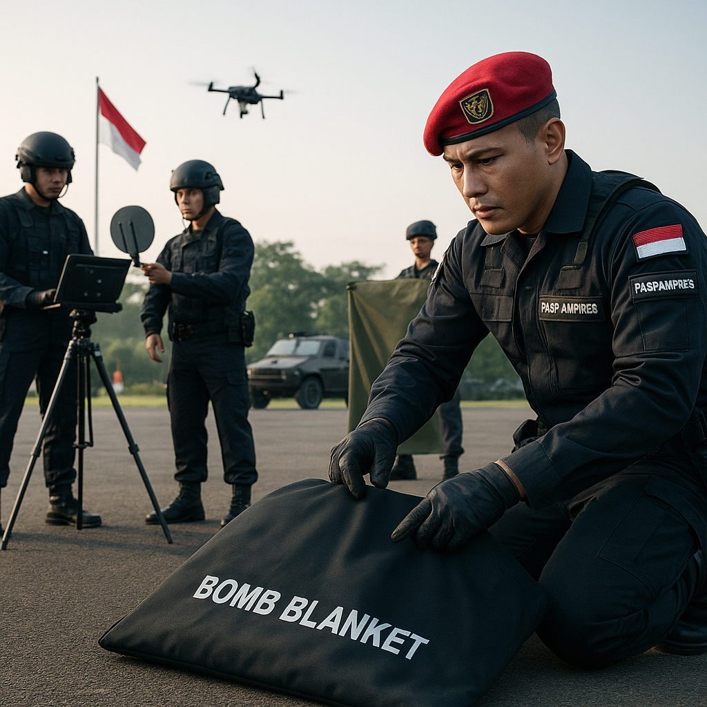 Intip Prajurit Paspampres Latihan Bomb Blanket, Anti-Drone dan Ballistic Blanket