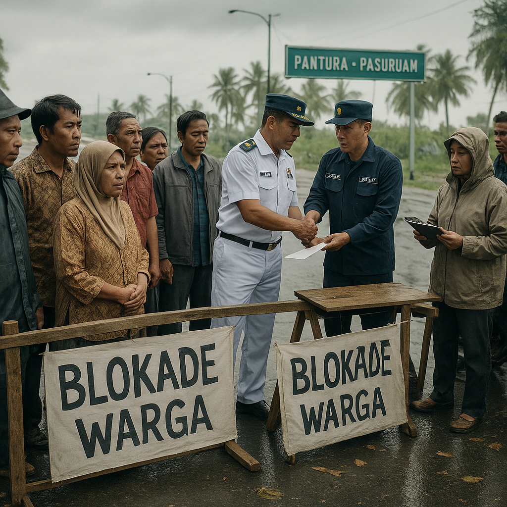 Hasil 7 Jam Warga Blokade Pantura Pasuruan: Hujan Peluru Nyasar Akan Dilaporkan ke Pimpinan TNI AL