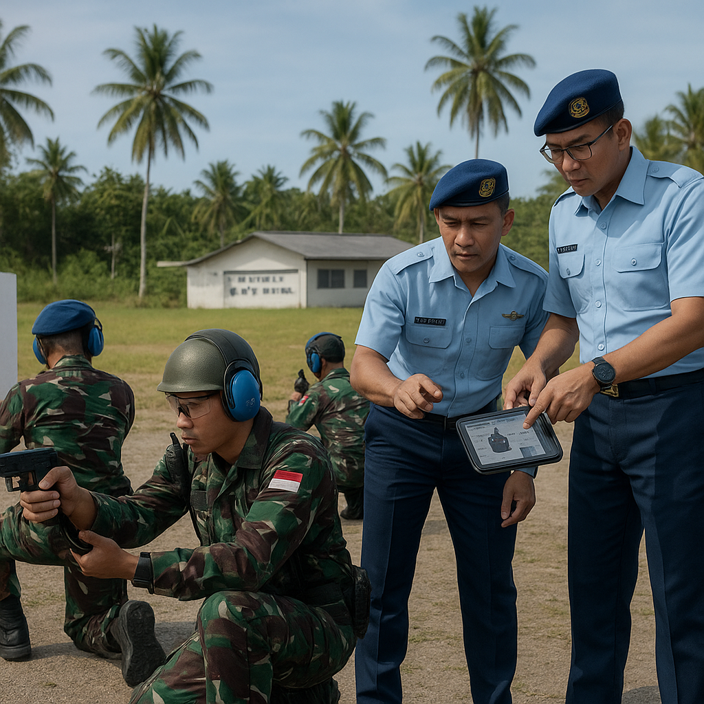 Danlanud RSA Natuna Ikuti Latihan Menembak bersama Personel Pomau dan Intel