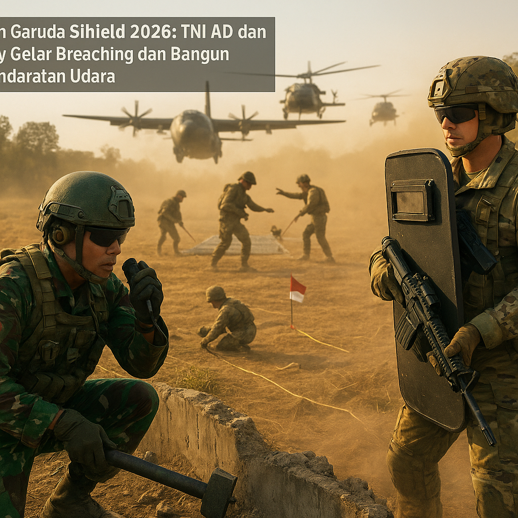 Latihan Garuda Shield 2026: TNI AD dan US Army Gelar Breaching dan Bangun Titik Pendaratan Udara