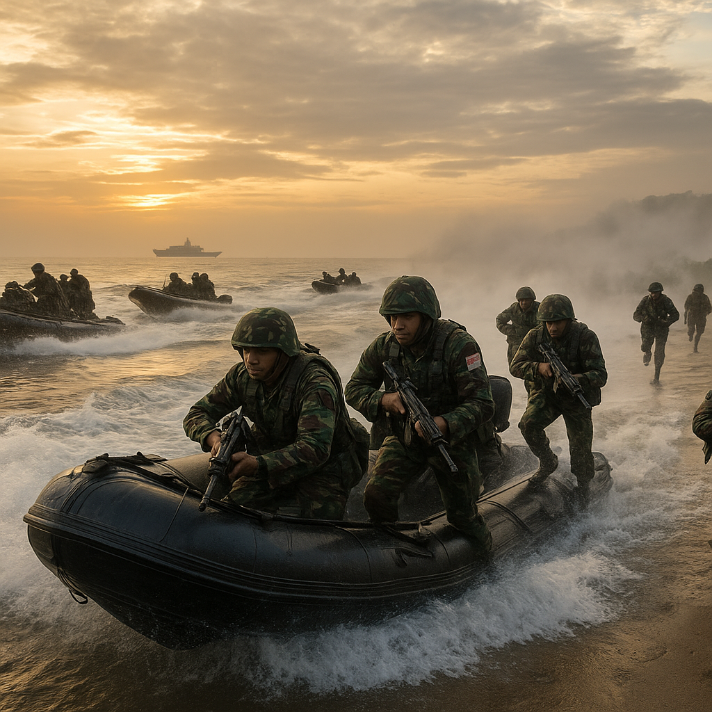Latihan Tempur Marinir: Teknik Amphibious Raid dan Penguasaan Pantai