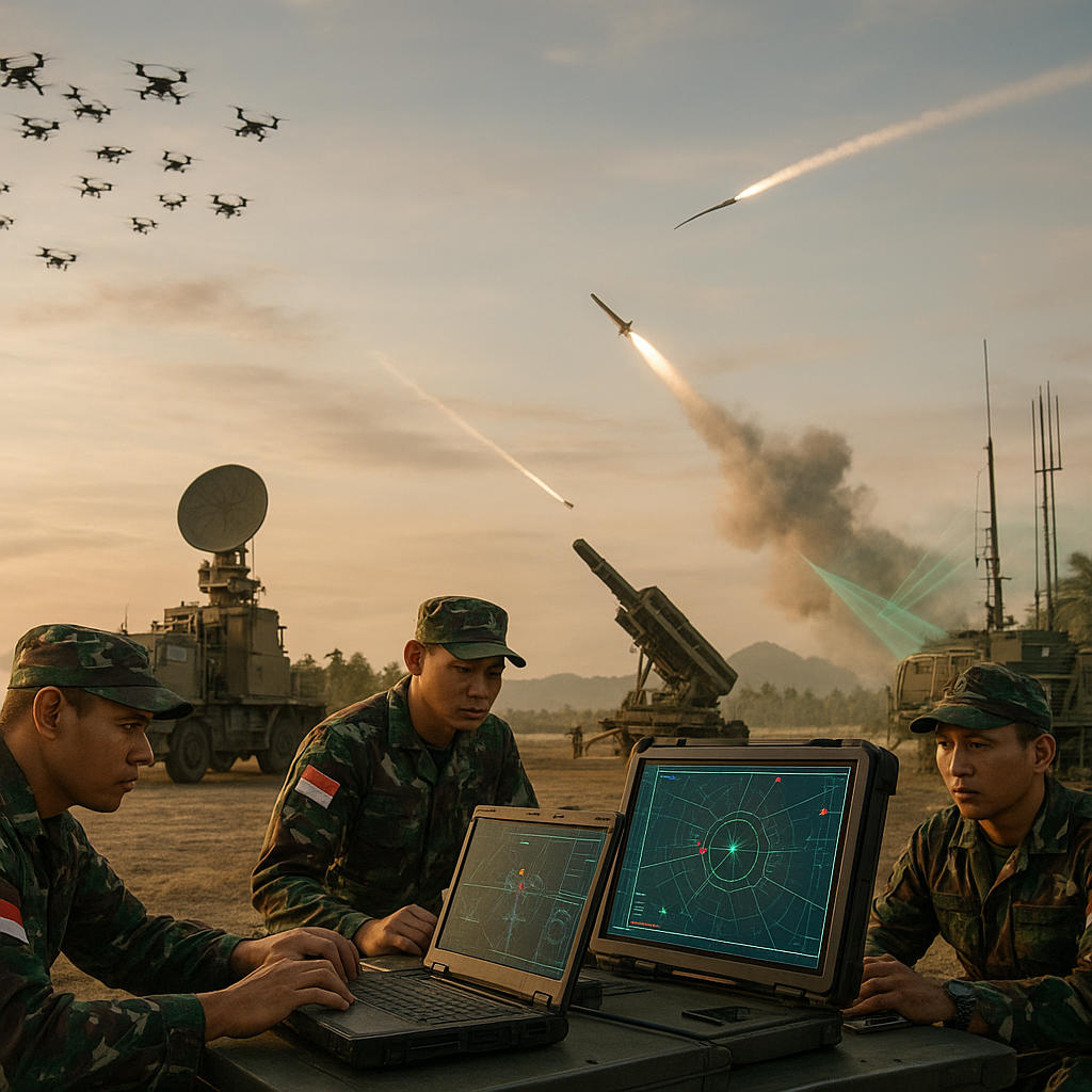 Simulasi Air Defense: Penangkalan Drone Swarm dan Rudal Jelajah