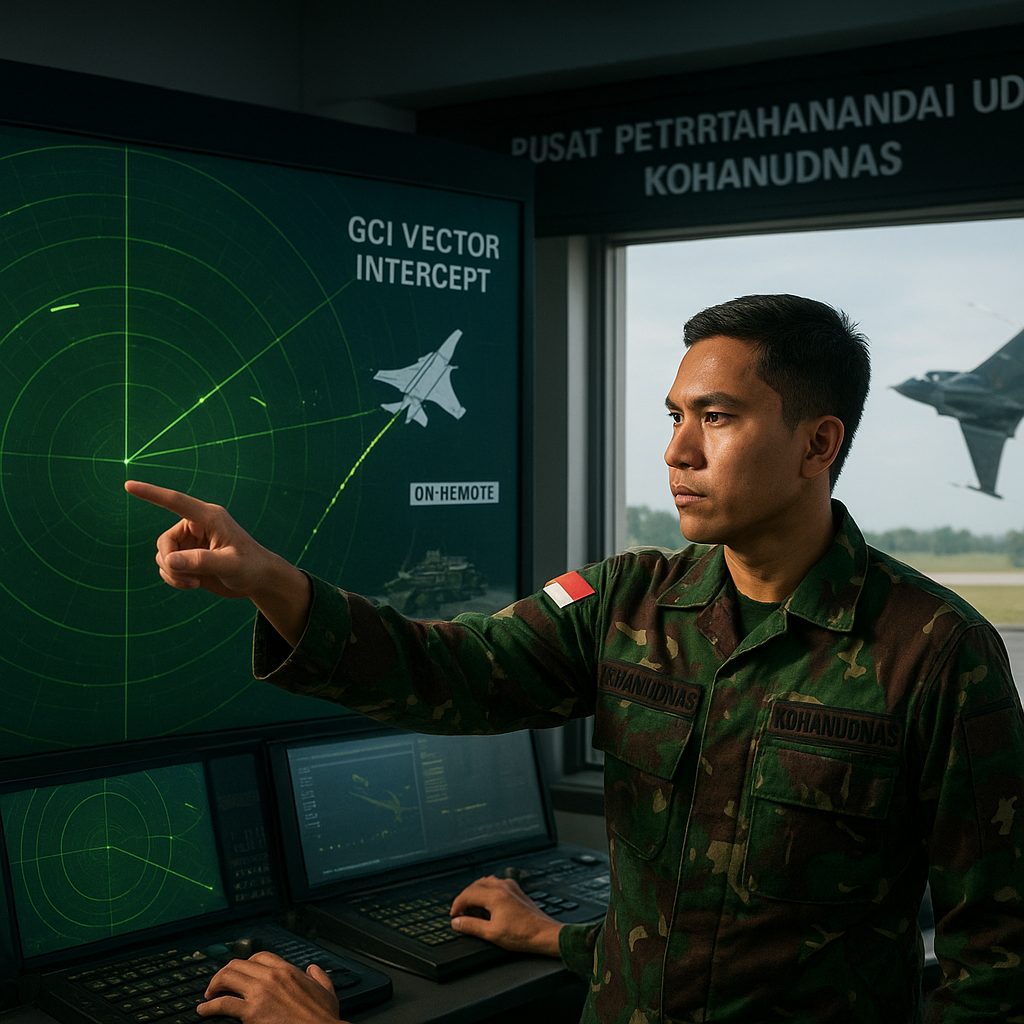 Simulasi Pertahanan Udara Berlapis oleh Kohanudnas: Integrasi Radar, Rudal, dan Fighter Intercept
