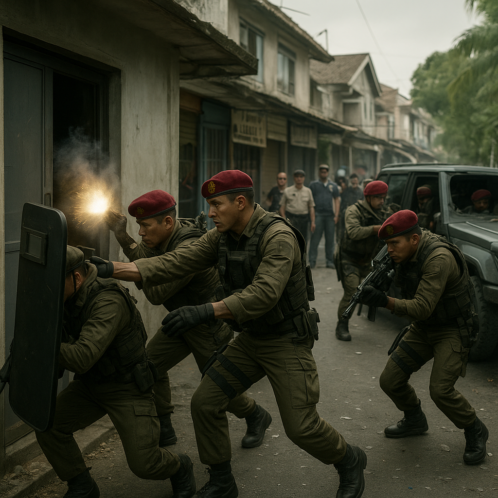 Pusdikpassus Kopassus Gelar Simulasi Pembebasan Sandera di Lingkungan Urban