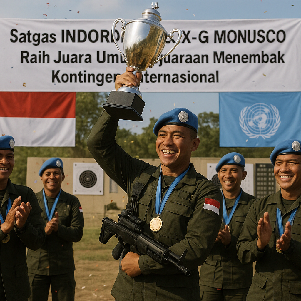 Satgas INDORDB XXXIX-G MONUSCO Raih Juara Umum Kejuaraan Menembak Kontingen Internasional