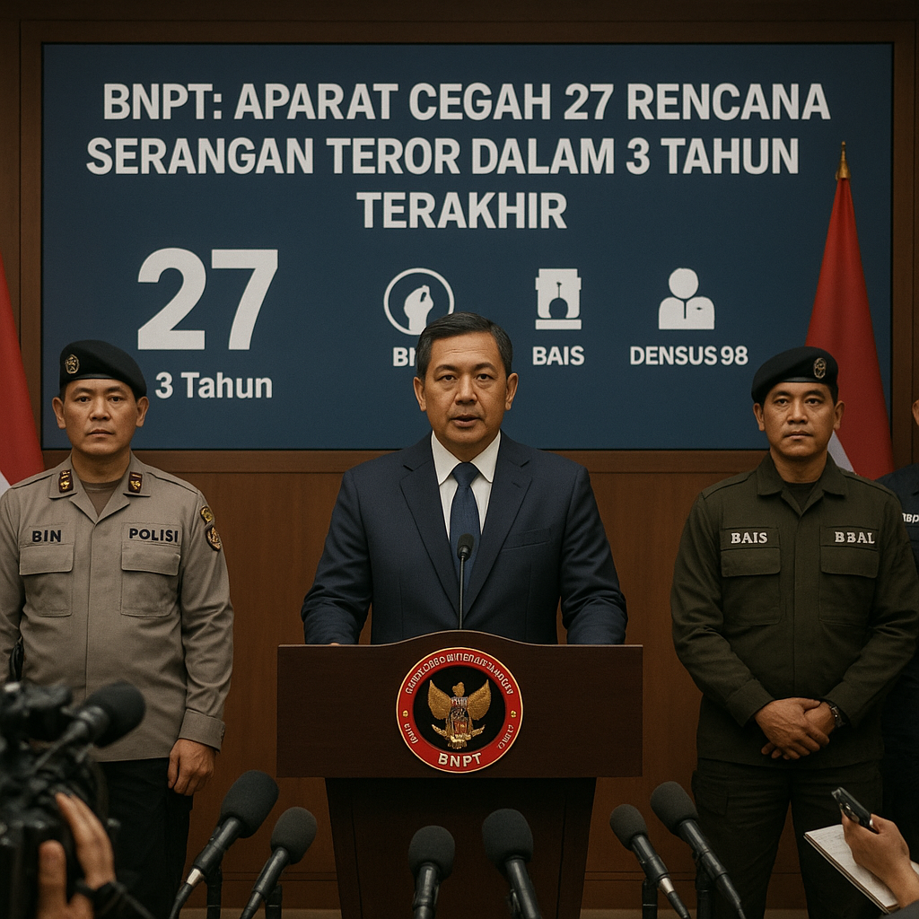 BNPT: Aparat Cegah 27 Rencana Serangan Teror dalam 3 Tahun Terakhir