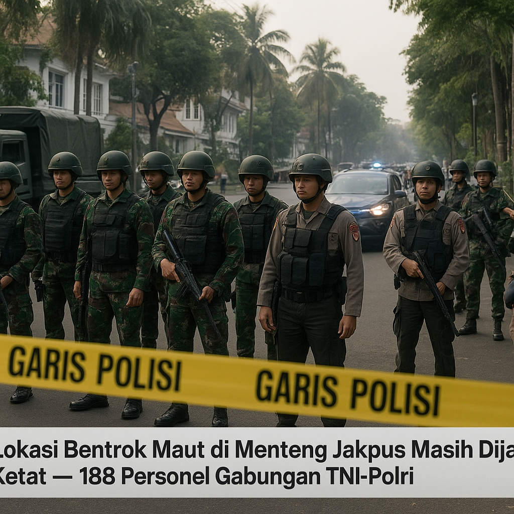 Lokasi Bentrok Maut di Menteng Jakpus Masih Dijaga Ketat 188 Personel Gabungan TNI-Polri