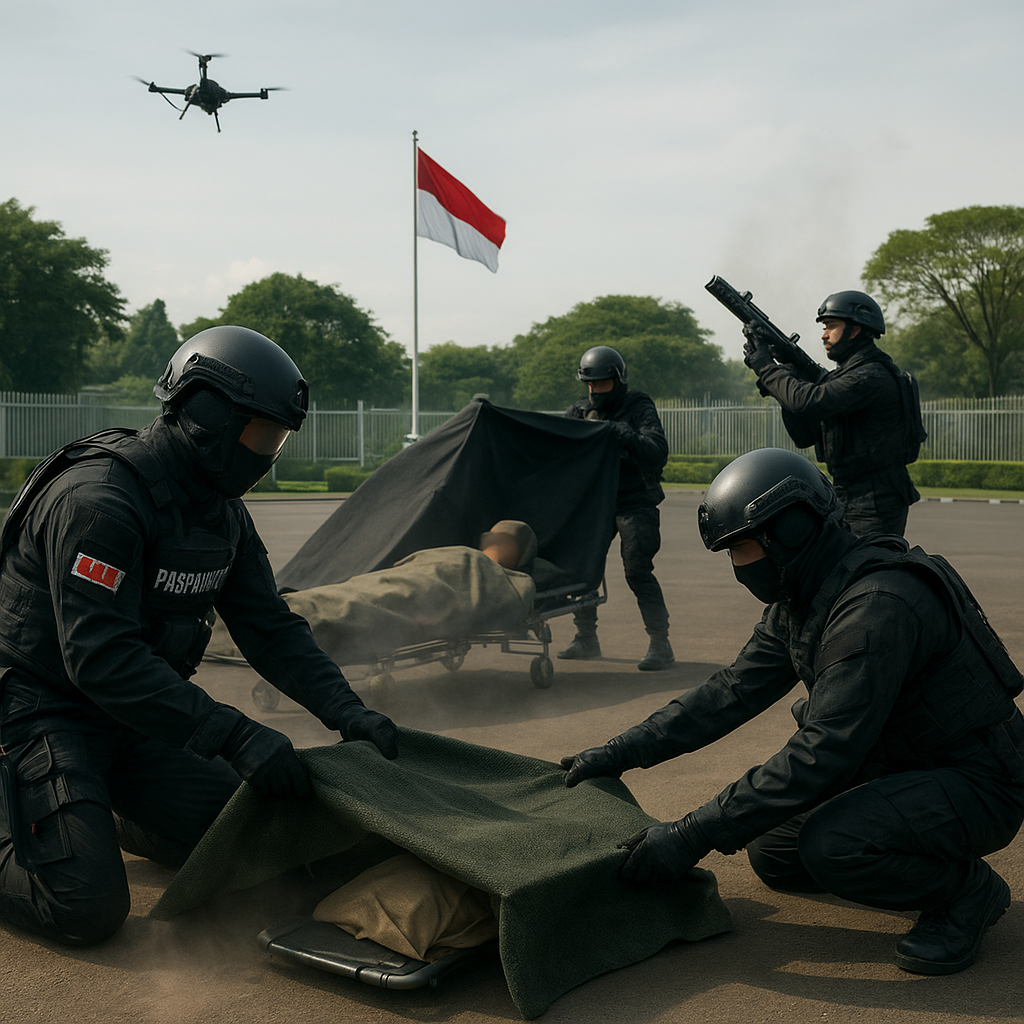 Paspampres Gelar Latihan Lindungi Presiden dari Bom dan Serangan Drone