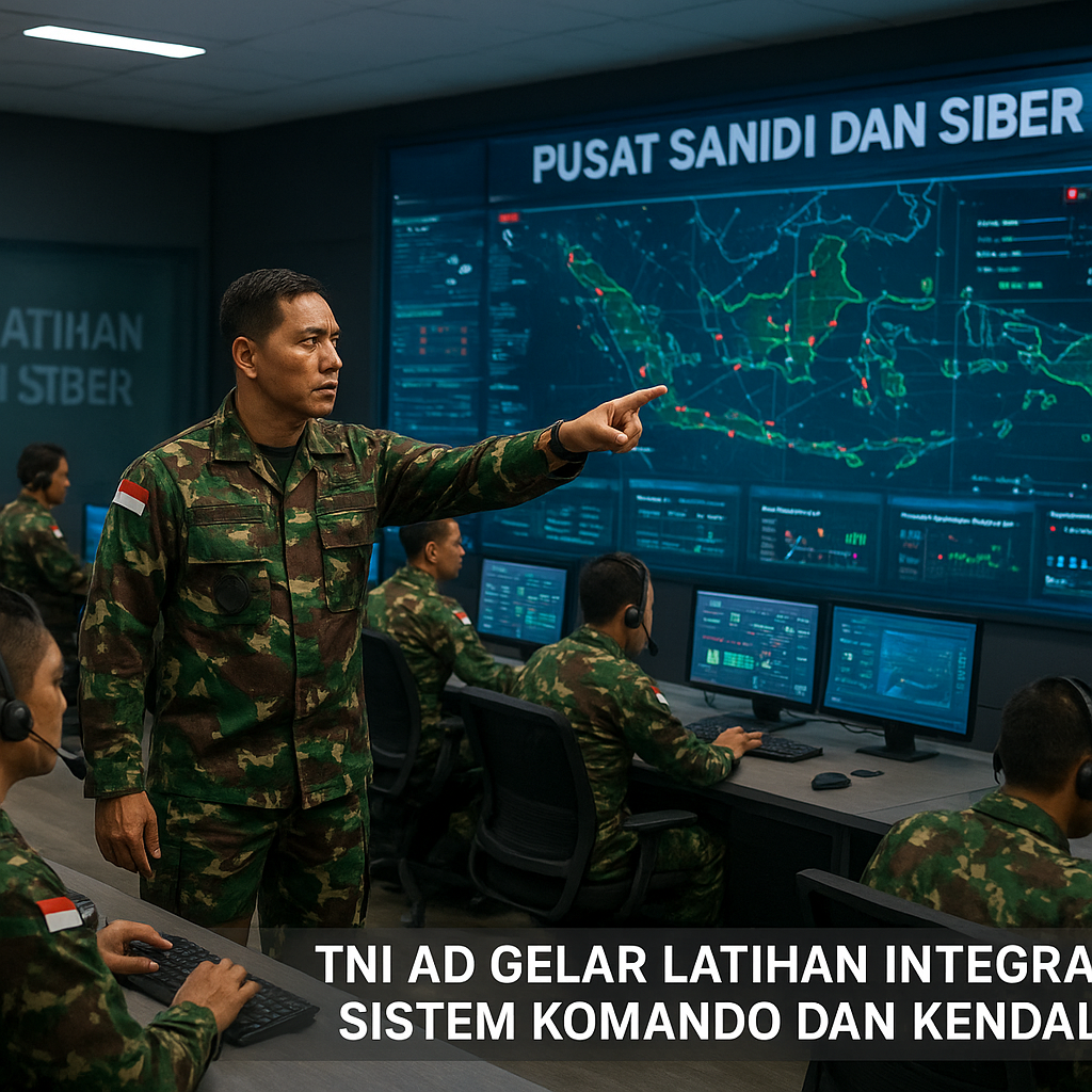TNI AD Gelar Latihan Integrasi Sistem Komando dan Kendali di Pusat Sandi dan Siber