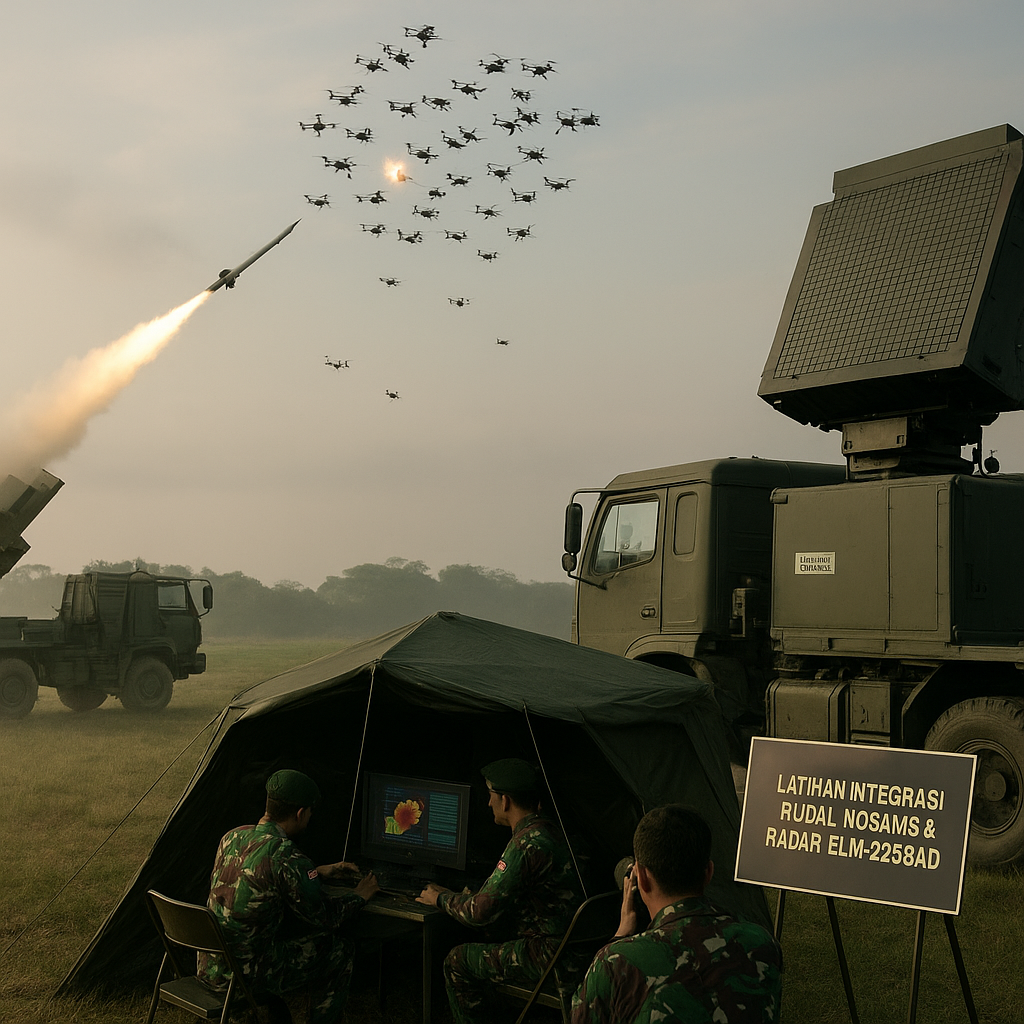 Latihan Integrasi Rudal NASAMS & Radar ELM-2288AD, Simulasi Penangkalan Serangan Drone Swarm