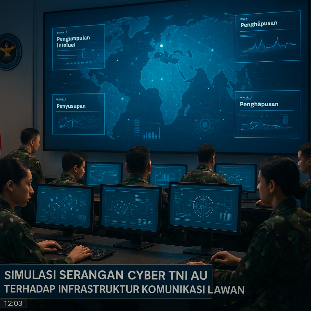 Simulasi Serangan Cyber TNI AU terhadap Infrastruktur Komunikasi Lawan