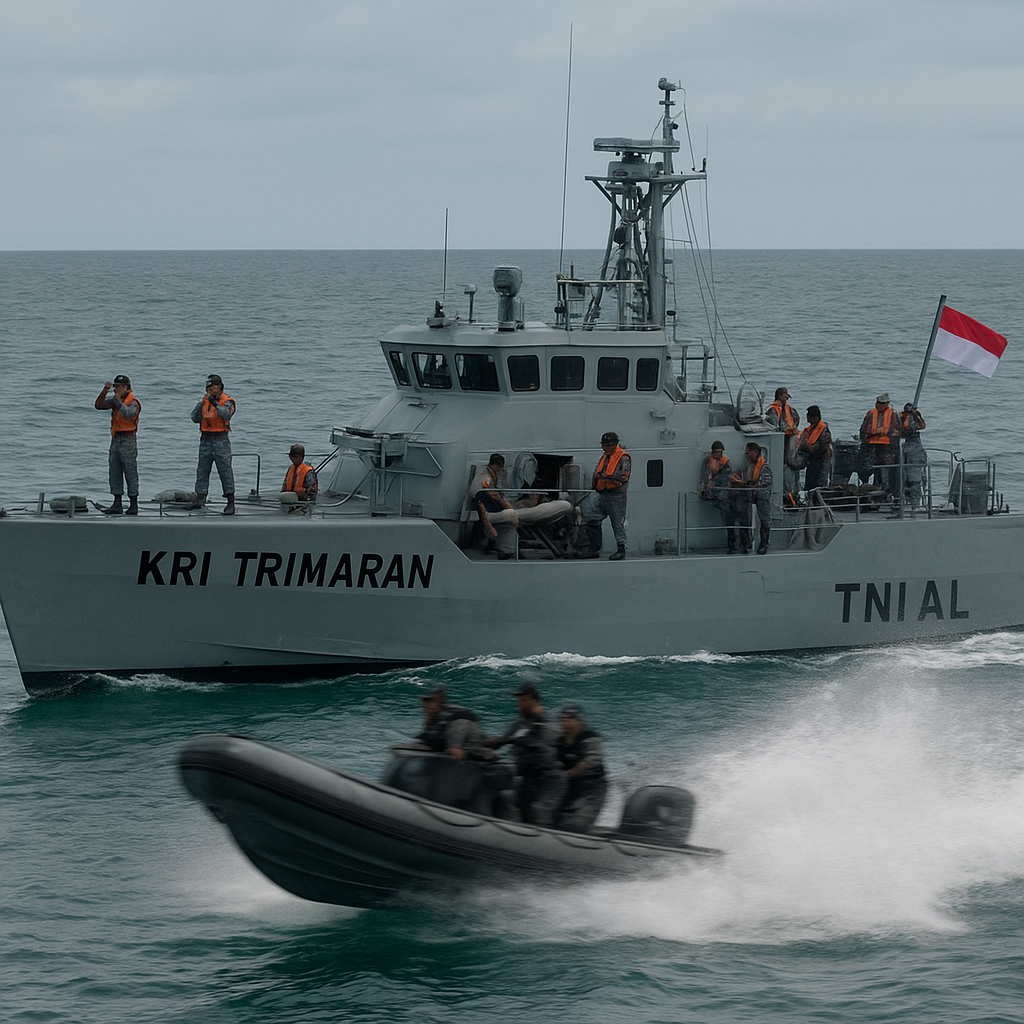 Latihan Interdiksi Laut oleh KRI Trimaran, Simulasi Penghadangan Kapal Cepat Musuh
