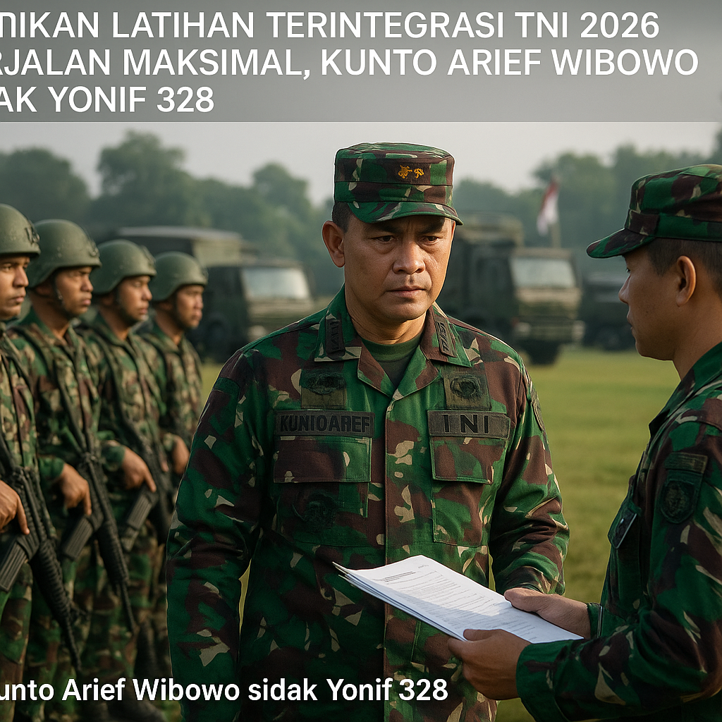 Pastikan Latihan Terintegrasi TNI 2026 Berjalan Maksimal, Kunto Arief Wibowo Sidak Yonif 328