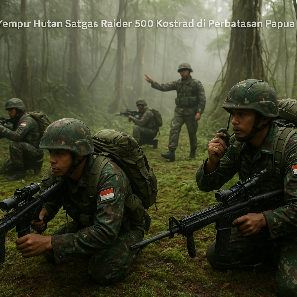 Latihan Tempur Hutan Satgas Raider 500 Kostrad di Perbatasan Papua