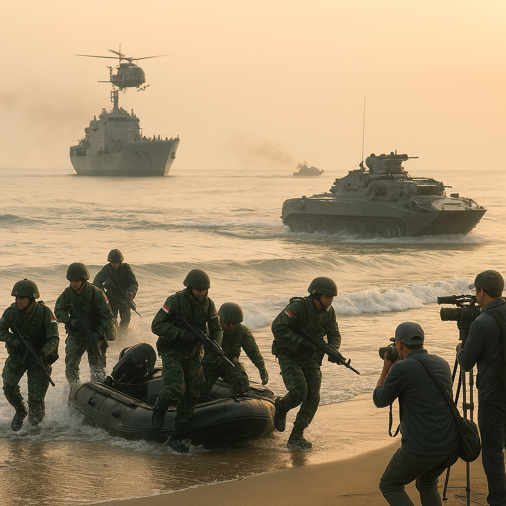 TNI AL Gelar Latihan Serangan Amfibi Terpadu di Pantai Cilacap