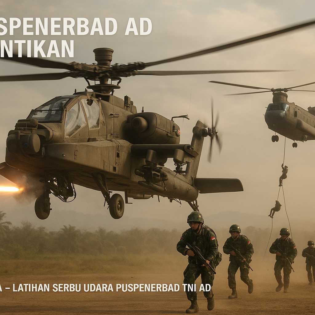Puspenerbad TNI AD Gelar Latihan Serbu Udara dengan Helikopter Serang di Baturaja