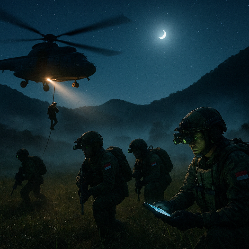 Batalyon Raiders Kostrad Gelar Latihan Penyusupan Nokturnal di Perbukitan Halmahera
