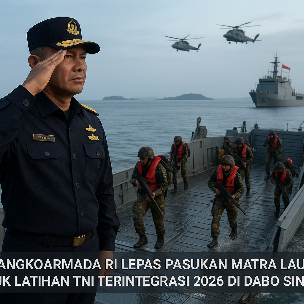 Pangkoarmada RI Lepas Pasukan Matra Laut untuk Latihan TNI Terintegrasi 2026 di Dabo Singkep