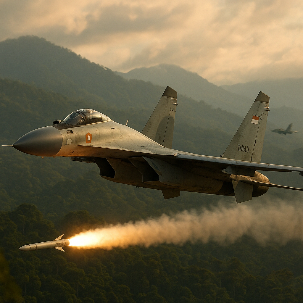 TNI AU Gelar Latihan Penembakan Rudal Jarak Jauh dengan Su-35 di Papua