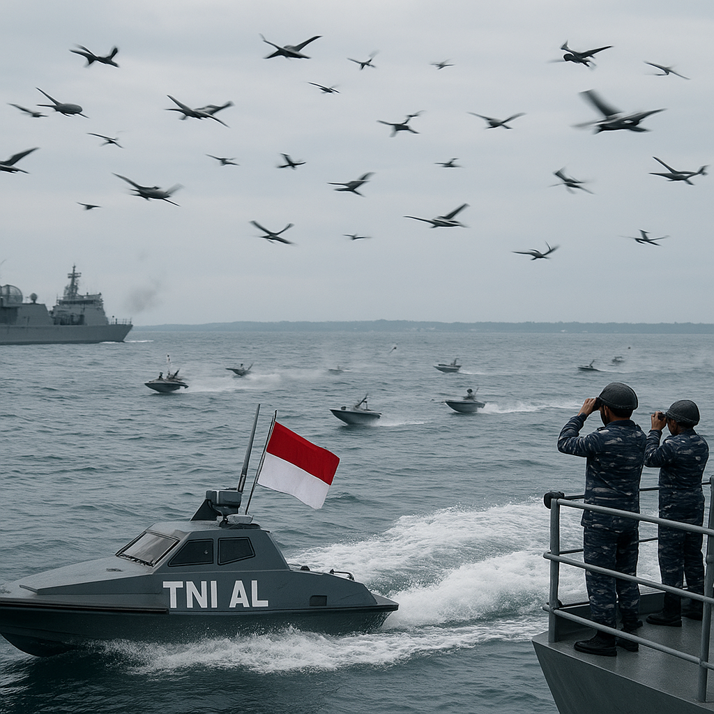 Uji Coba Drone Kamikaze dan USV dalam Skema Swarming Attack di Latihan TNI