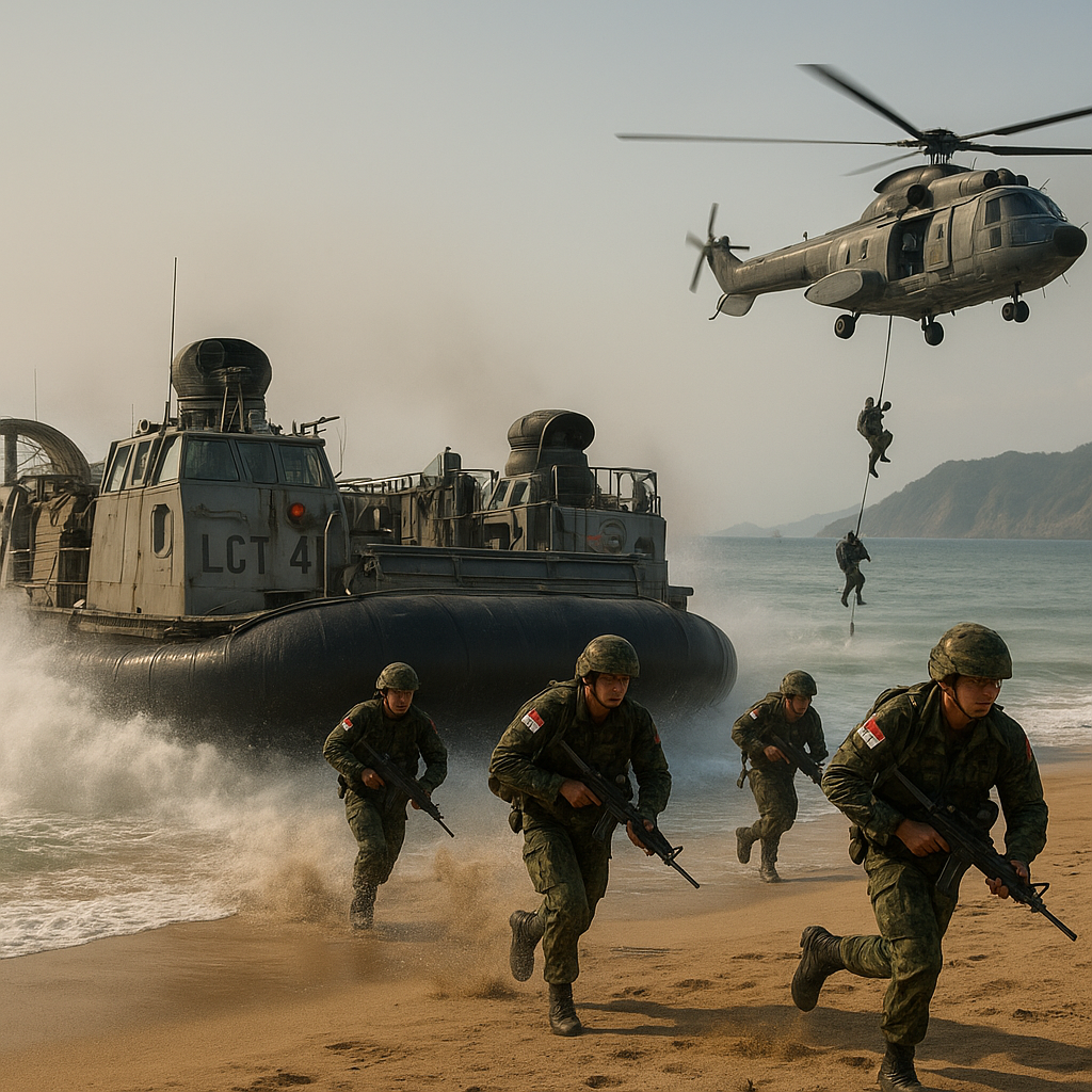 Puslatpur Marinir Gelar Latihan Amphibi dengan Teknik LCAC dan Helocasting
