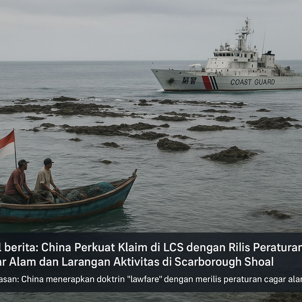 China Perkuat Klaim di LCS dengan Rilis Peraturan Cagar Alam dan Larangan Aktivitas di Scarborough Shoal