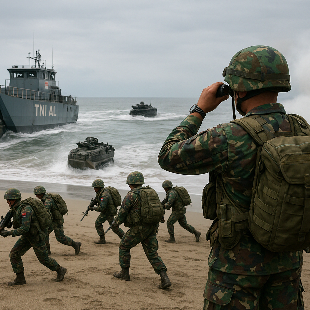 Marinir TNI AL Latih Pendaratan Amfibi dengan AAV-7 dan LCU, Fokus pada Pembentukan Bridgehead