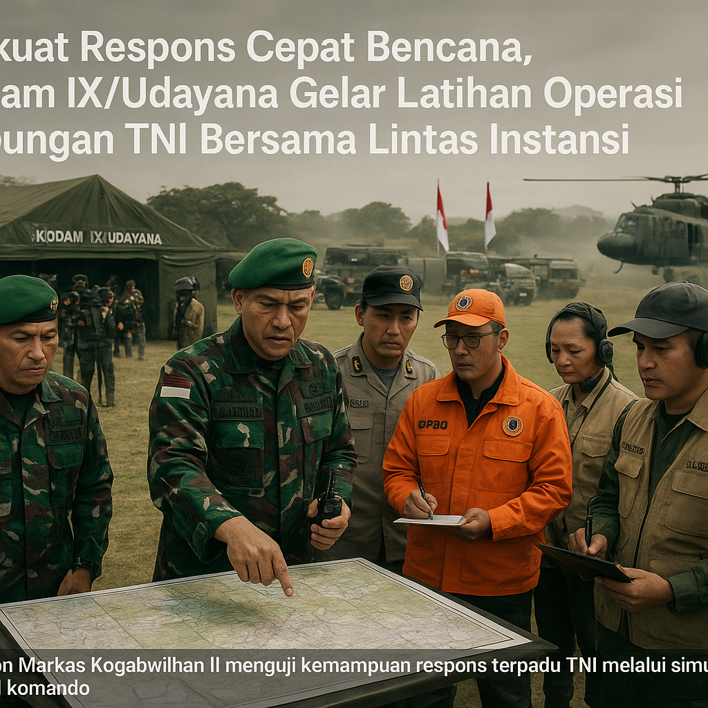Perkuat Respons Cepat Bencana, Kodam IX/Udayana Gelar Latihan Operasi Gabungan TNI Bersama Lintas Instansi