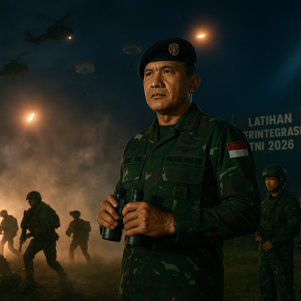 Panglima TNI Tinjau Latihan KDOL, Uji Kesiapan Operasi Lintas Udara dalam Latihan Terintegrasi TNI 2026
