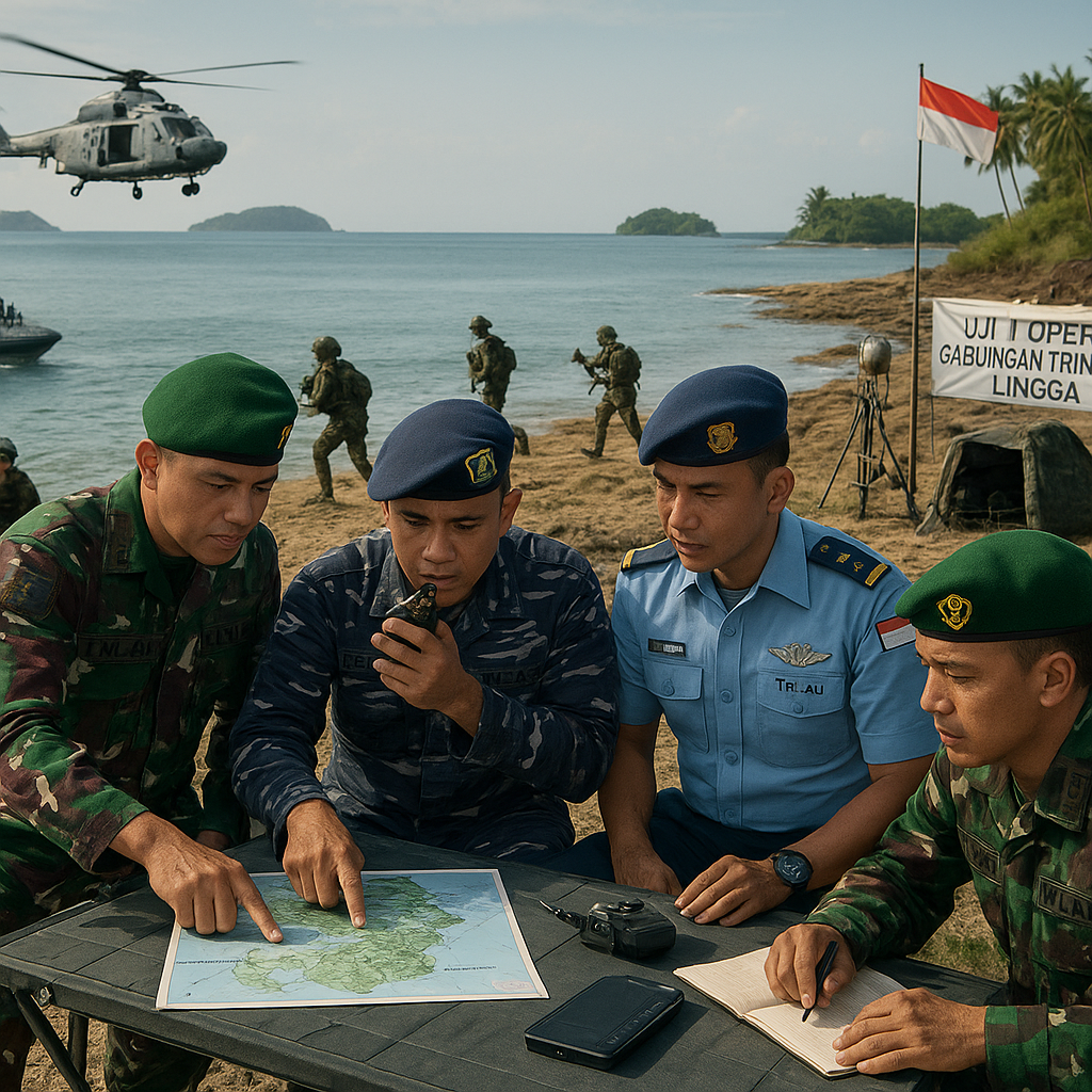 TNI Uji Operasi Gabungan Trimatra di Lingga