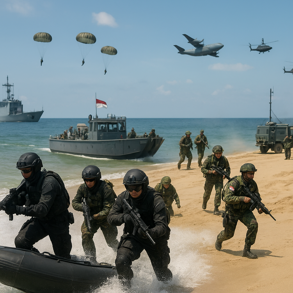 TNI Perkuat Interoperabilitas Trimatra Melalui Latihan Terintegrasi di Lingga