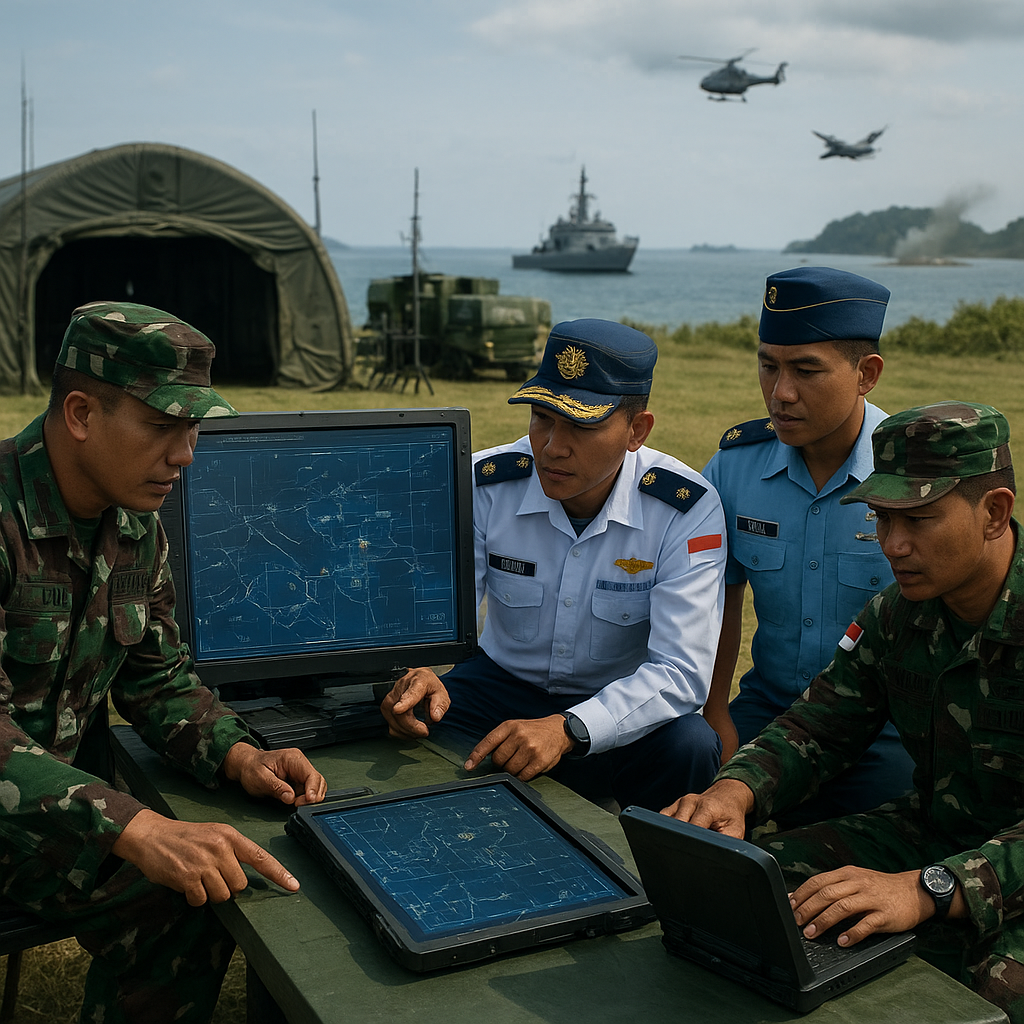 TNI Uji Interoperabilitas Trimatra pada Latihan Terintegrasi di Lingga