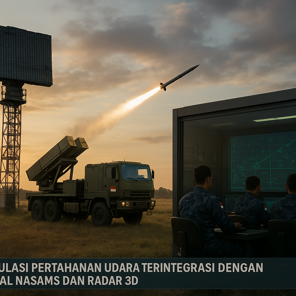 Simulasi Pertahanan Udara Terintegrasi dengan Rudal NASAMS dan Radar 3D