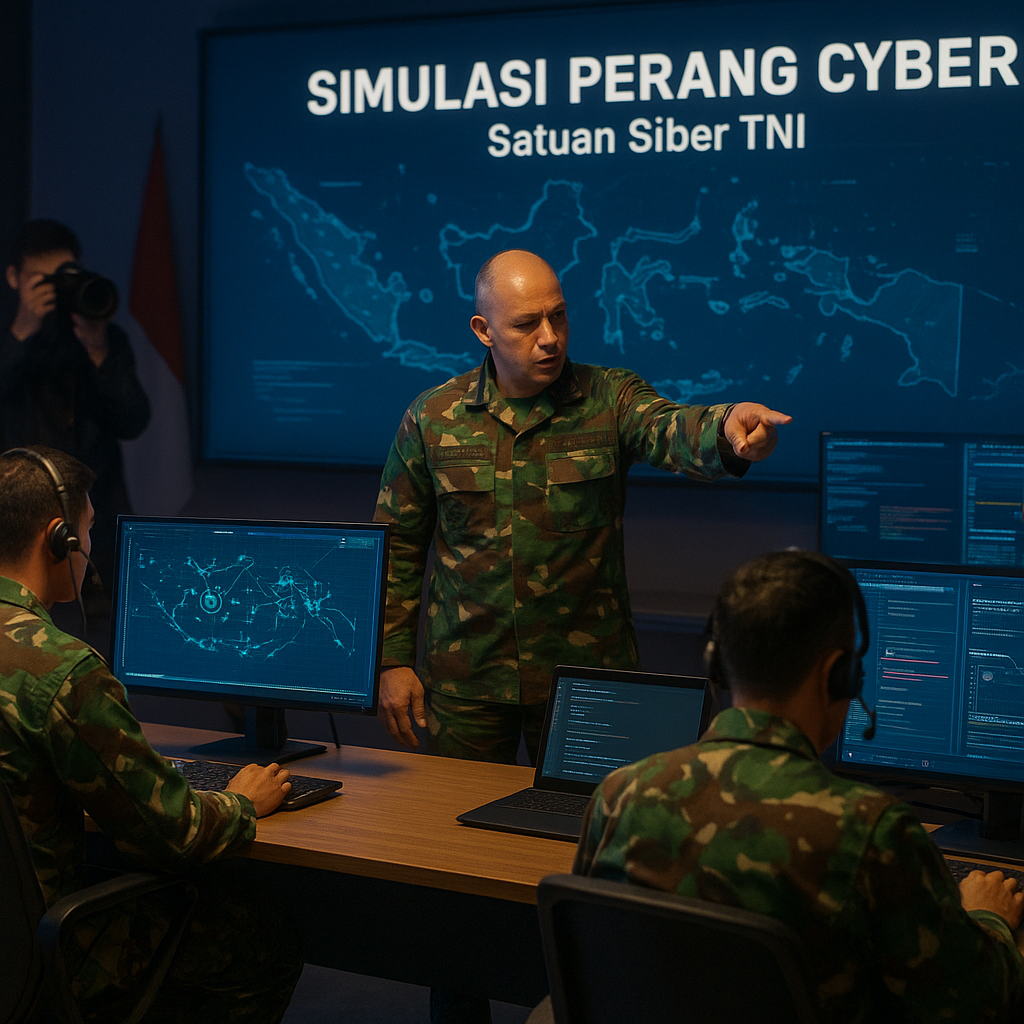 Simulasi Perang Cyber dan Peperangan Informasi oleh Satuan Siber TNI