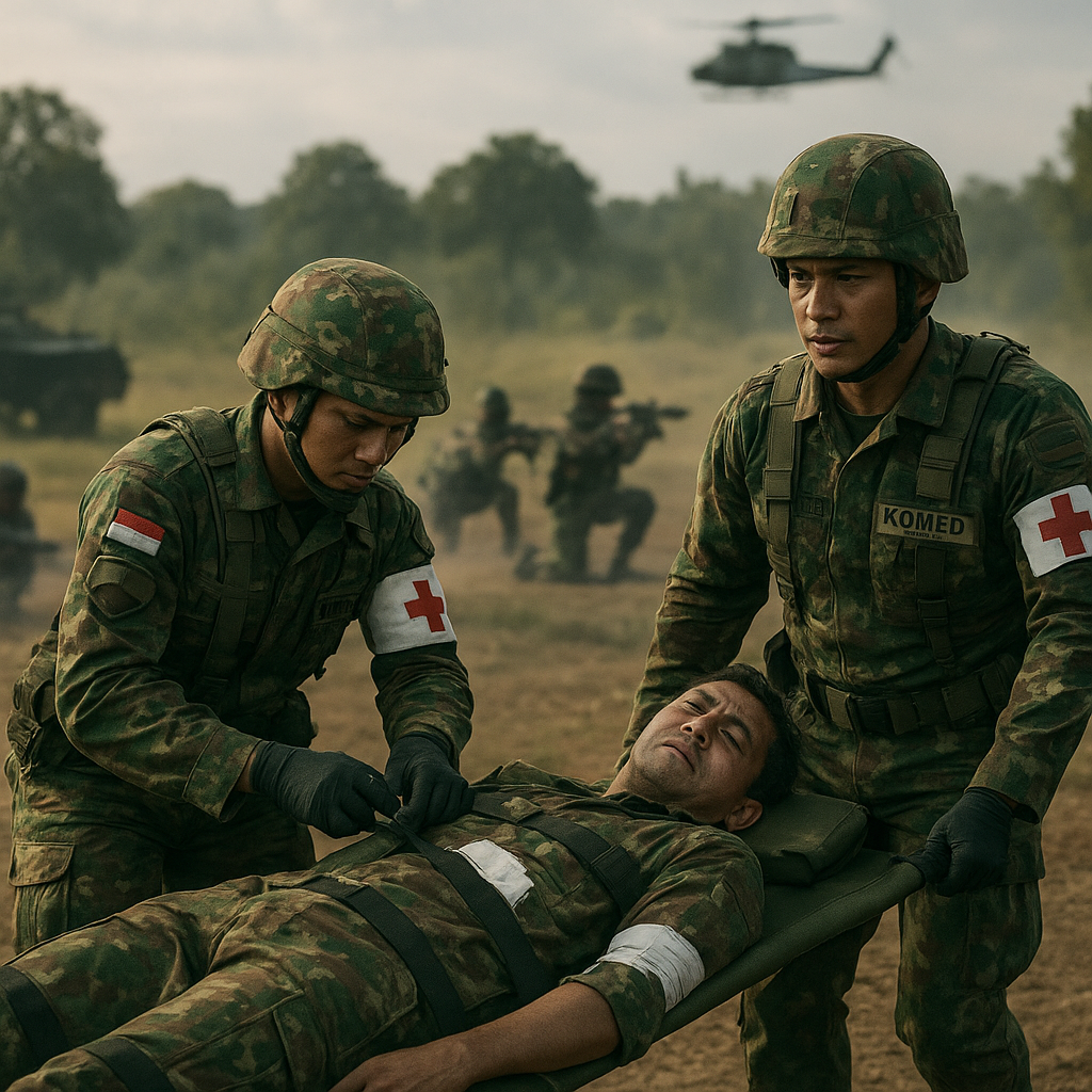 Latihan Komando Medis Tempur (Komed) TNI AD: Prosedur Evakuasi Korban di Bawah Tembakan