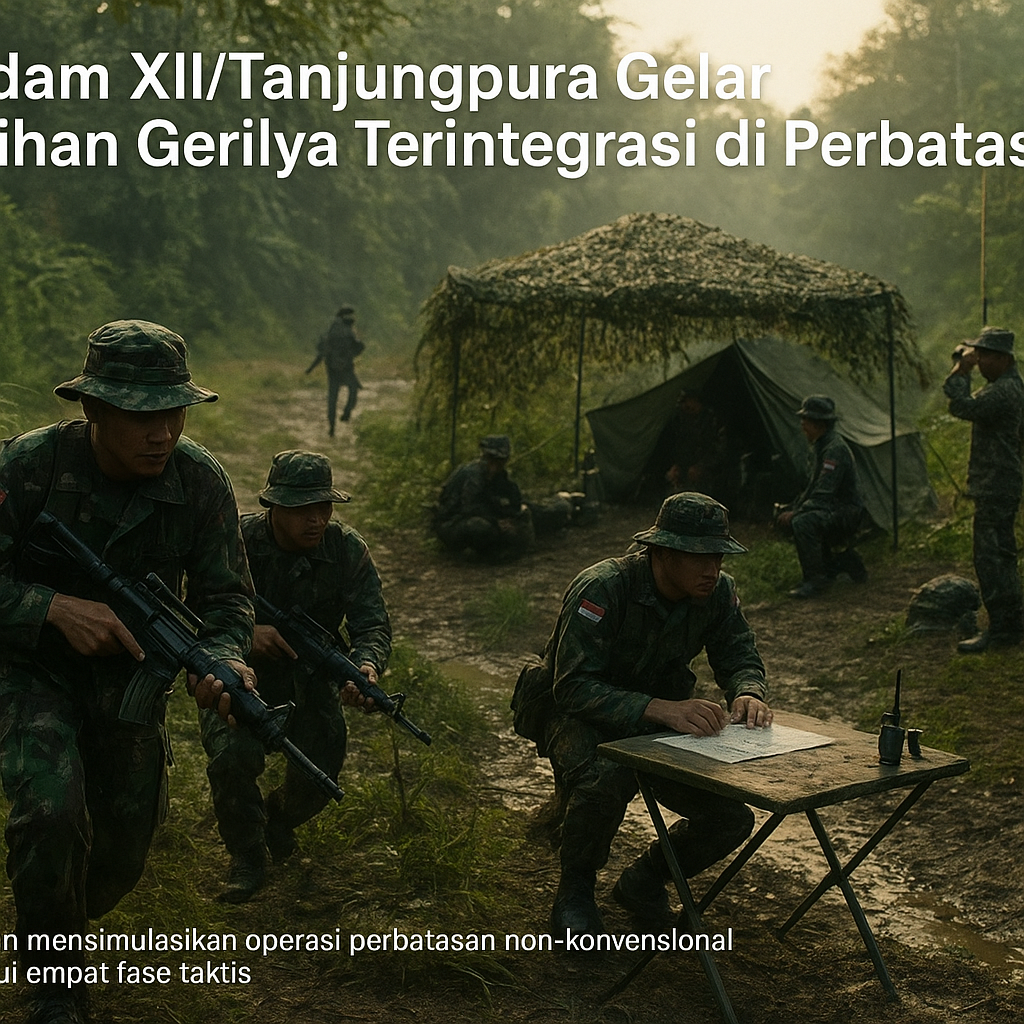 Kodam XII/Tanjungpura Gelar Latihan Gerilya Terintegrasi di Perbatasan
