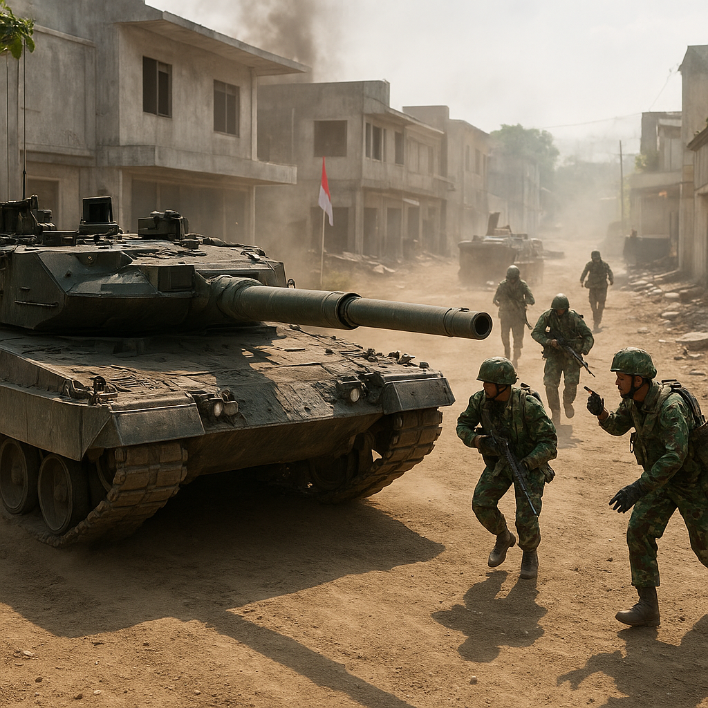 Pusat Pendidikan Kavaleri TNI AD Latih Taktik Penggunaan Tank Leopard dalam Urban Warfare