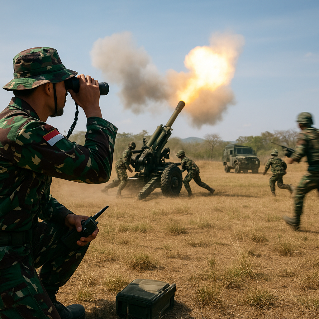 Batalyon Armed TNI AD Latih Prosedur Penyergapan Artileri Medan (Ambush Artillery) dalam Latihan Tempur