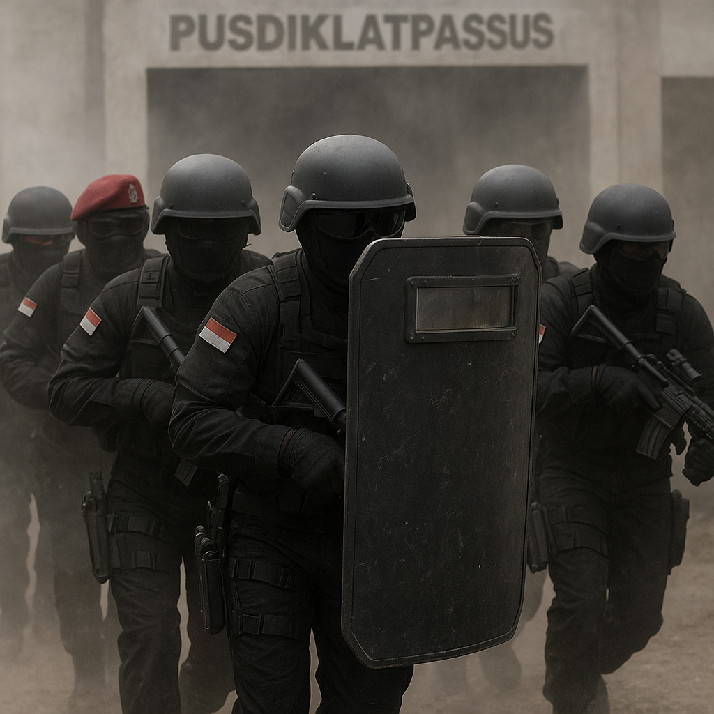 Pusdiklatpassus Kopassus Gelar Pelatihan Counter-Terrorism Shield Tactics